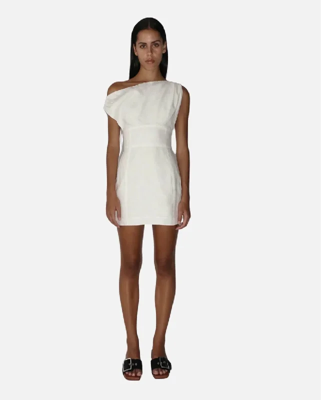 Claire Mini Dress Ivory Stylish Summer Mini Dress