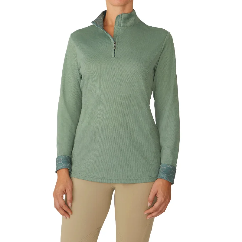 Women's Cool Rider UV Long Sleeve Sun Shirt - Silver Pine-- Rayon Velvet Corduroy