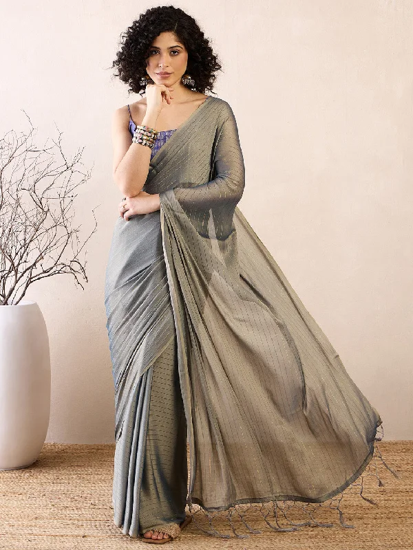 Women's Poly Georgette Grey Solid Ready to Wear With Blouse Piece Casual Relaxed Fit Blouse Women's Poly Georgette Grey Solid Ready to Wear With Blouse Piece Casual Relaxed Fit Blouse