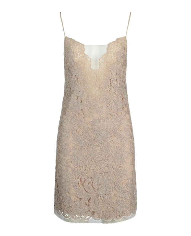 Gucci Womens Sleeveless Lace Mini Dress Chic Sleeveless Mini Dress