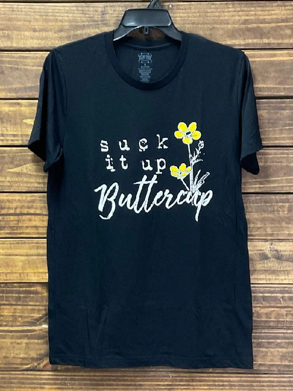 Texas True 3413 Suck It Up Buttercup T-Shirt Black-- Welt Pockets Slit Pockets
