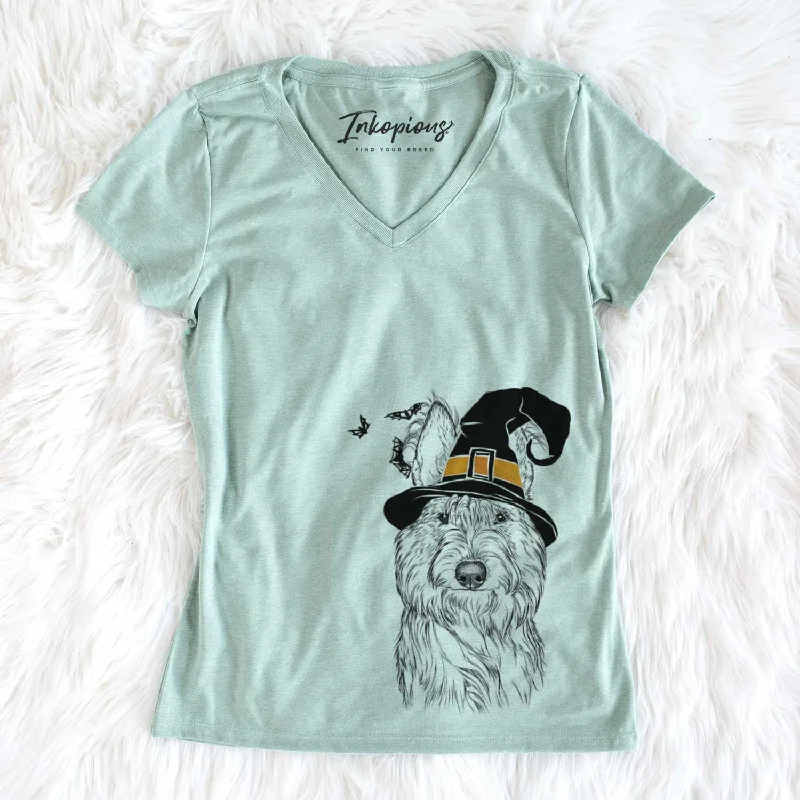 Witch Luna the Berger Picard - Women's V-neck Shirt-- Boxy Fit Fitted Loose