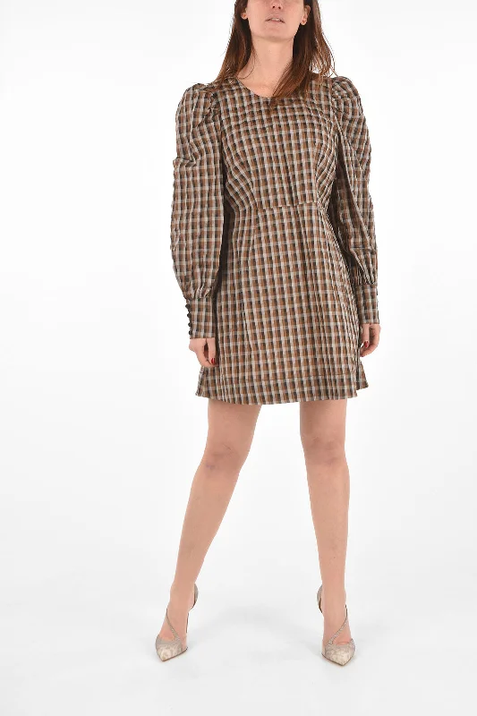 Baum und Pferdgarten gingham check AIDINE raglan sleeve mini dress 40 Italian size Cozy Satin Mini Dress Baum und Pferdgarten gingham check AIDINE raglan sleeve mini dress 40 Italian size Cozy Satin Mini Dress