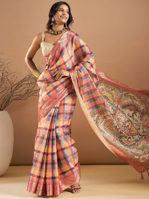 Women's Kanjeevaram Silk Multicolored Printed Designer Saree With Blouse Piece Collared Satin Blouse Women's Kanjeevaram Silk Multicolored Printed Designer Saree With Blouse Piece Collared Satin Blouse