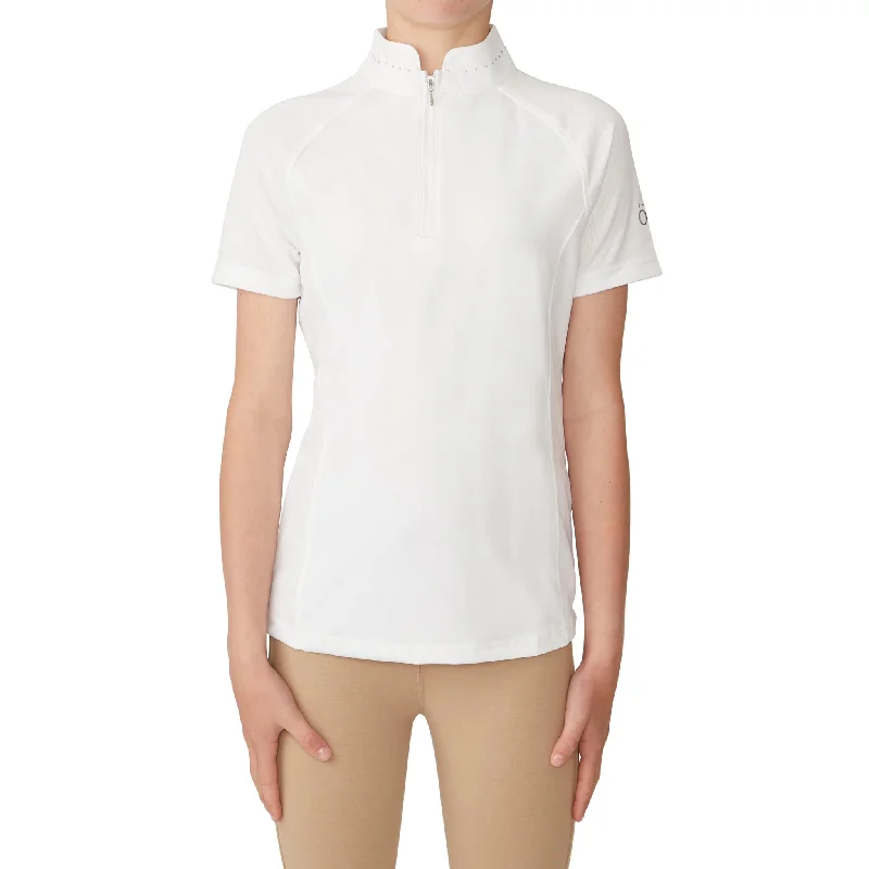 Girls' Elegance Sparkle Show Shirt - White-- Anti-Shrink Durable Soft