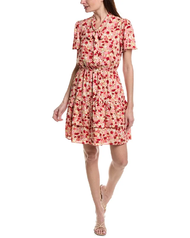 Nanette Nanette Lepore Printed Crepe Chiffon Mini Dress Elegant Vintage Mini Dress