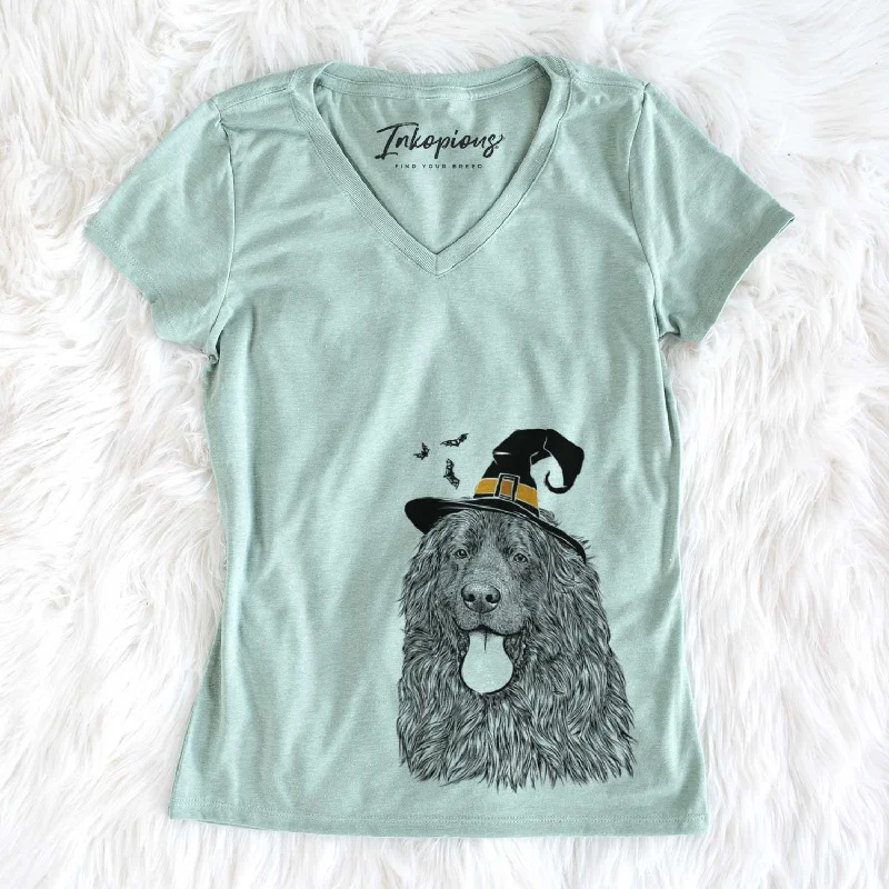 Witch Neptune the Newfoundland - Women's V-neck Shirt -- Basic T-Shirt Crew Neck Short Sleeve