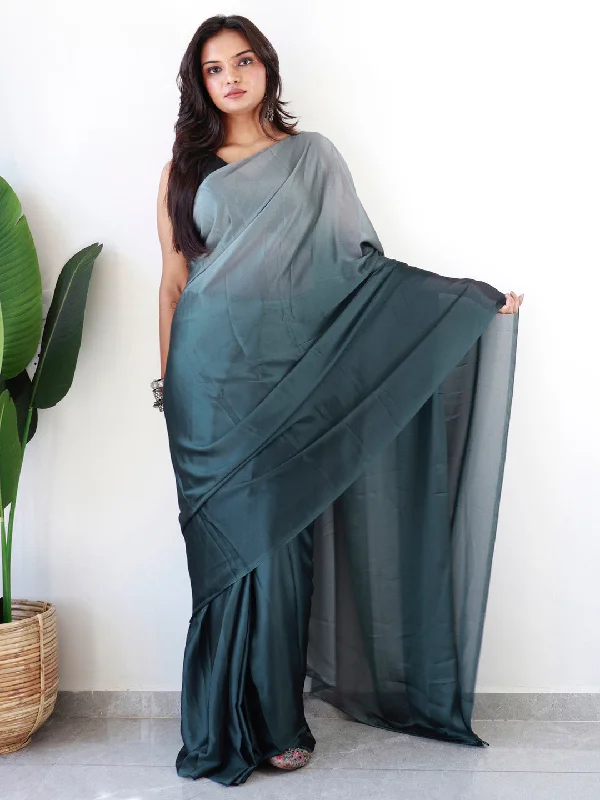 Women's Georgette Black Printed Ready to Wear With Blouse Piece Oversized Silk Blouse Women's Georgette Black Printed Ready to Wear With Blouse Piece Oversized Silk Blouse