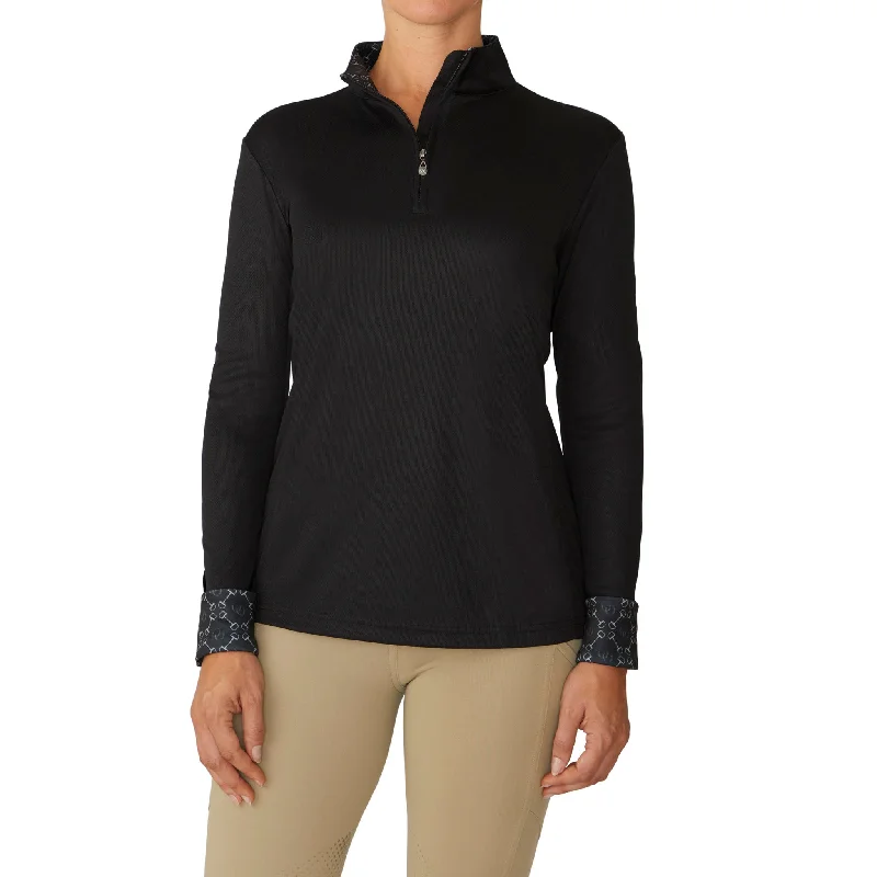 Women's Cool Rider UV Long Sleeve Sun Shirt - Black-- Hooded Caped Shawl Collar