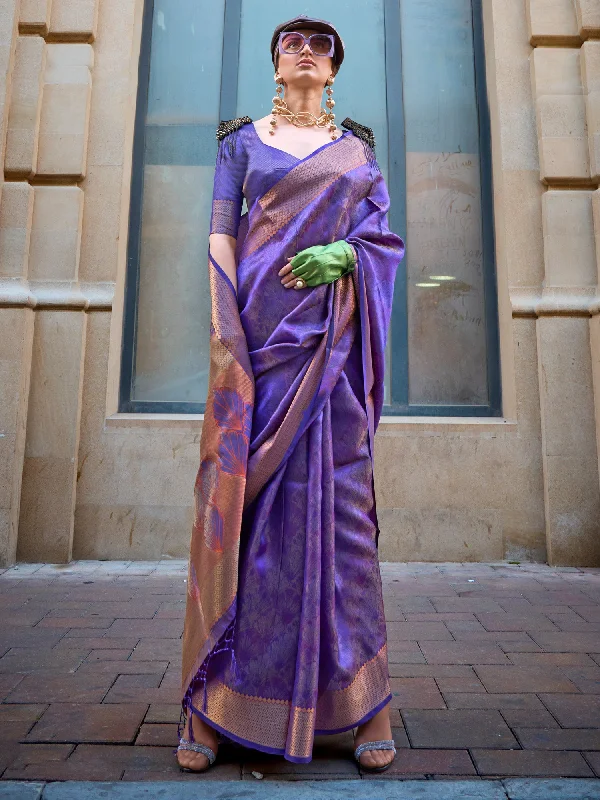 Women's Organza Lavender Woven Design Designer Saree With Blouse Piece Everyday Stylish Blouse Women's Organza Lavender Woven Design Designer Saree With Blouse Piece Everyday Stylish Blouse