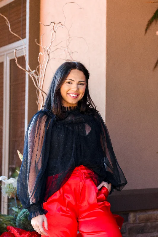 Not So Ordinary Black Blouse Soft Knit Blouse