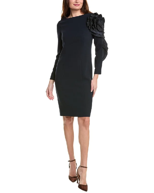Teri Jon By Rickie Freeman Crepe Mini Dress Fashionable Lace Mini Dress