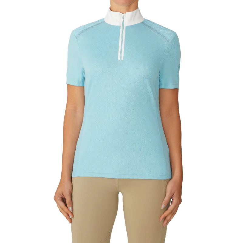 Women's Signature Performance Show Shirt - Cool Blue-- Ribbed T-Shirt High Neck Heavyweight Women's Signature Performance Show Shirt - Cool Blue-- Ribbed T-Shirt High Neck Heavyweight