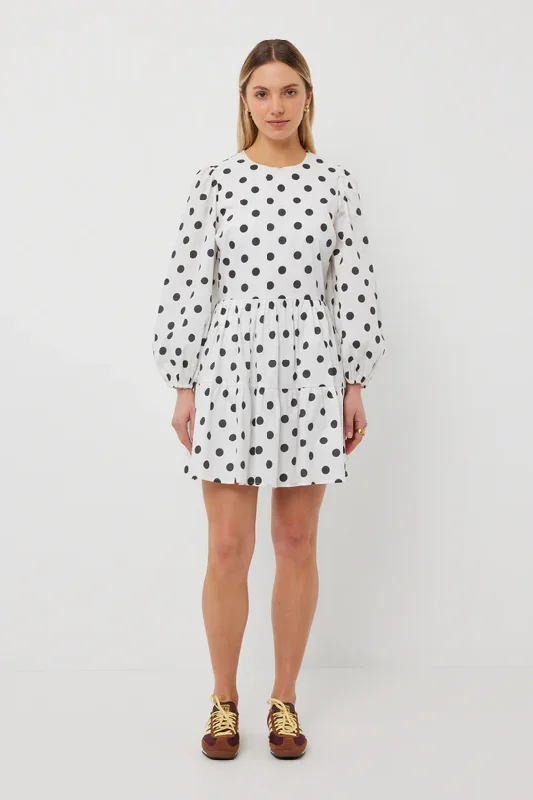 Valentina Dress - White Polka Tunics Sale discount
