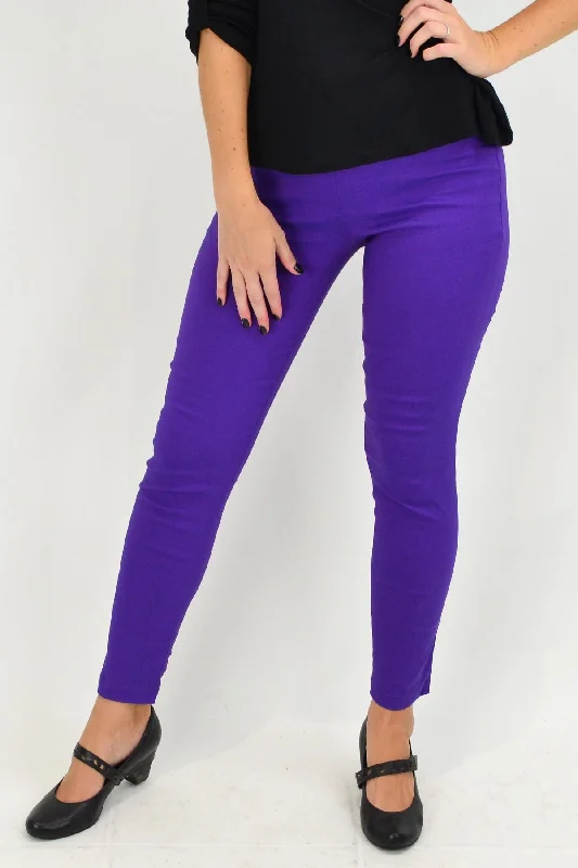 Classic Purple Pencil Leg Pants Cozy Maternity Pants