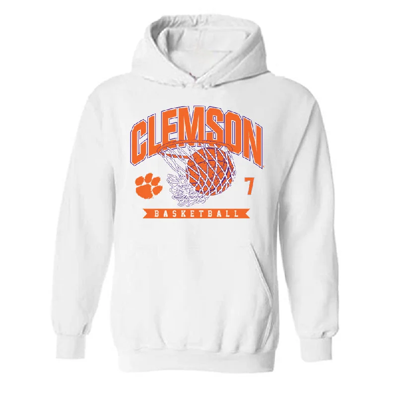 Clemson - NCAA Women's Basketball : Summah Evans - Sports Shersey Hooded Sweatshirt Hoodie with Elastic Cuffs Stretchable Comfortable Clemson - NCAA Women's Basketball : Summah Evans - Sports Shersey Hooded Sweatshirt Hoodie with Elastic Cuffs Stretchable Comfortable
