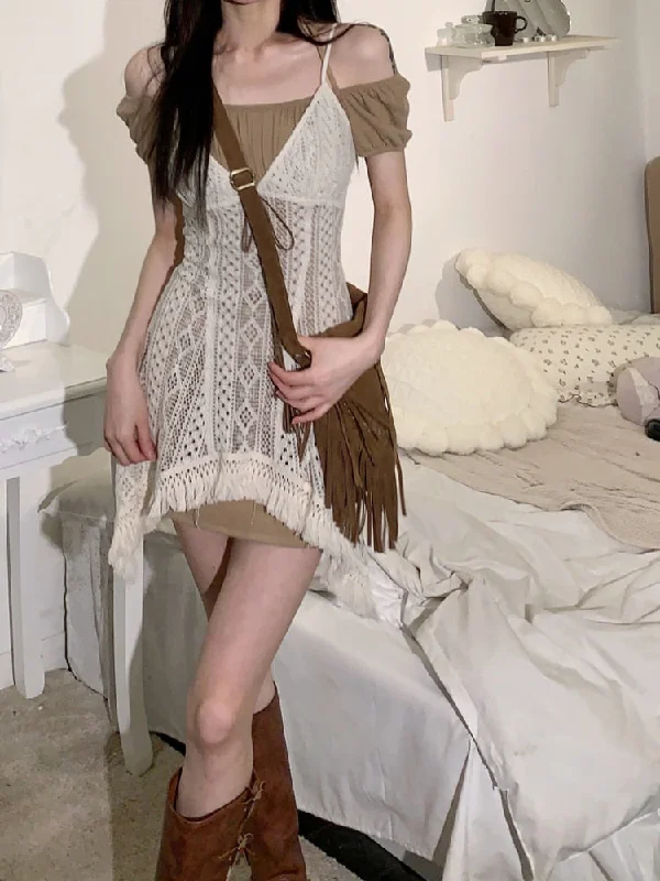 Korean Fashion 2 Piece Dress Set Women Pure Color Y2k Mini Dress Elegant Casual Short Party Dress Office Lady Summer Slim Tunics Luxurious premium