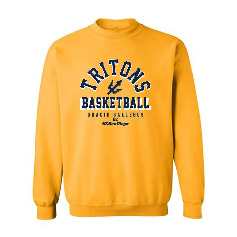 UCSD - NCAA Women's Basketball : Gracie Gallegos - Classic Fashion Shersey Crewneck Sweatshirt Hoodie with Oversized Fit Loose Comfortable UCSD - NCAA Women's Basketball : Gracie Gallegos - Classic Fashion Shersey Crewneck Sweatshirt Hoodie with Oversized Fit Loose Comfortable