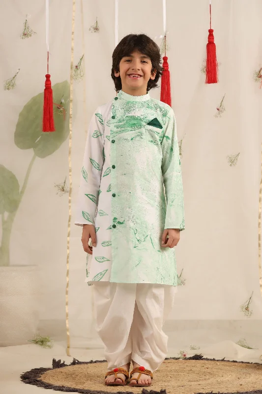 Pre-Order: White/Green Kurta and Balloon Pants Stylish Casual Pants