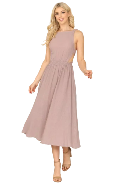 Lilac Strappy Backless Side Cut Out Dress - Pack of 5 Tunics Practical easy-care