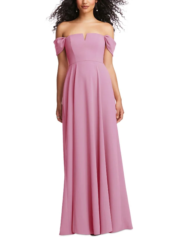Womens Solid Polyester Evening Dress Tunics Polka dots