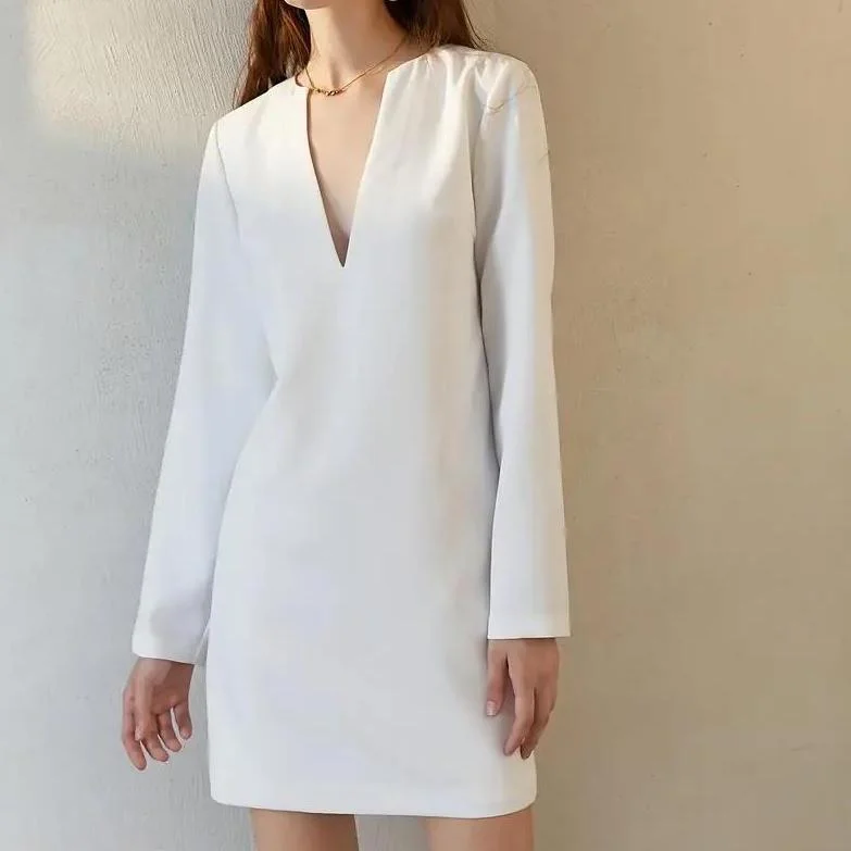Elegant Notch Neck Tunic Dress for Holidays Tunics Seasonal trendy