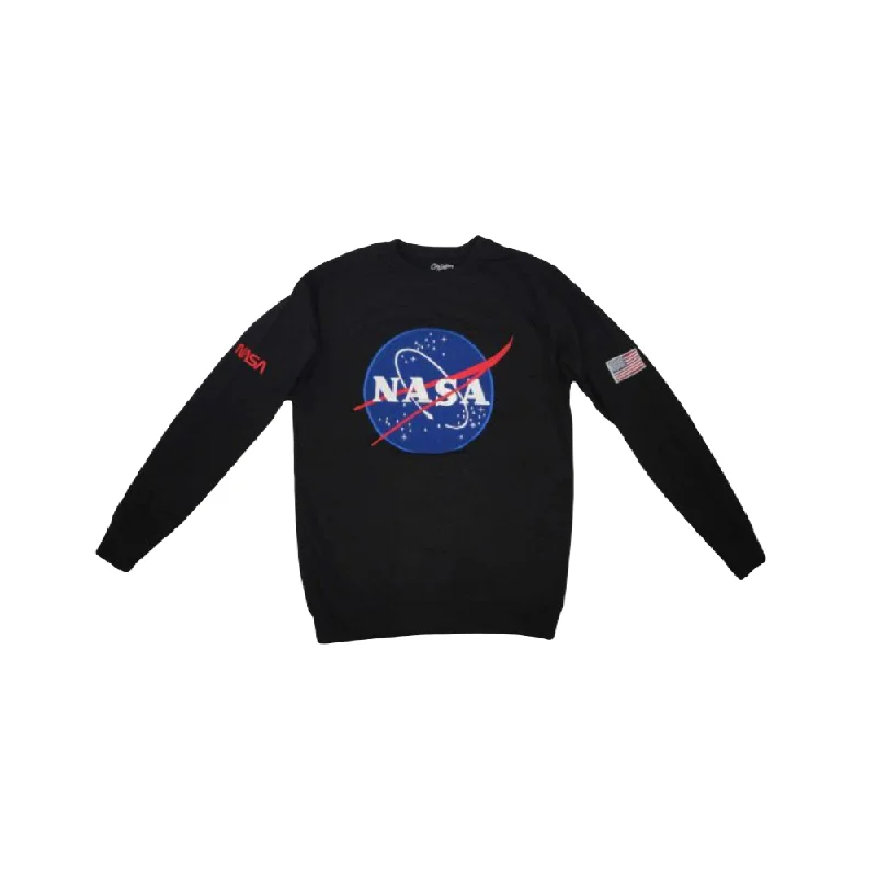 Patch NASA Crew Sweatshirt Hoodie with Gradient Ombre Colorful