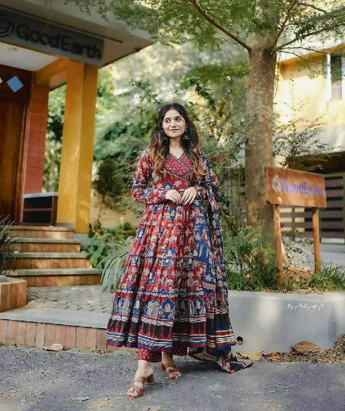 Preksha Creation Indian Beautiful Heavy Fully Flared Anarkali Stitched Suit With Dupatta and Pant - Red Classic Chino Pants Preksha Creation Indian Beautiful Heavy Fully Flared Anarkali Stitched Suit With Dupatta and Pant - Red Classic Chino Pants