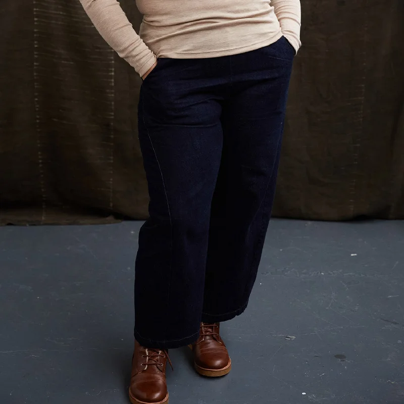 Womens Cotton Arc Pants - Raw Denim Trendy Printed Pants