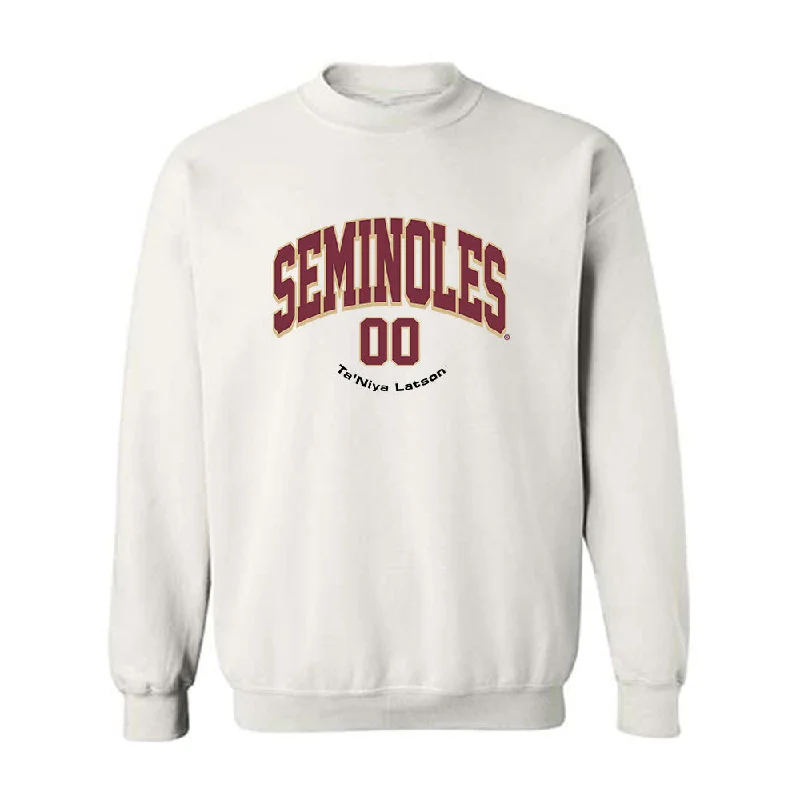 FSU - NCAA Women's Basketball : Ta'Niya Latson - Classic Fashion Shersey Crewneck Sweatshirt Hoodie with Ribbed Neckline Snug Warm FSU - NCAA Women's Basketball : Ta'Niya Latson - Classic Fashion Shersey Crewneck Sweatshirt Hoodie with Ribbed Neckline Snug Warm