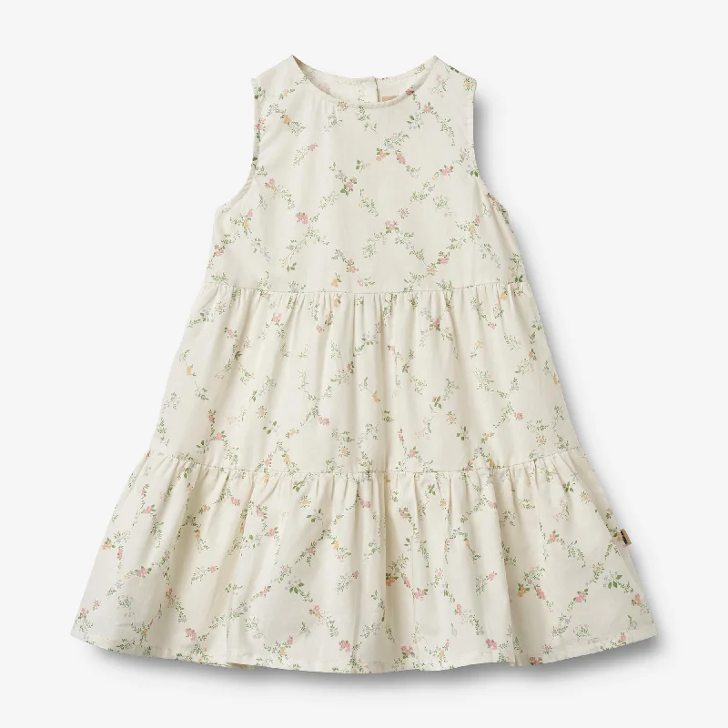 Dress Luise - ivory checked flowers Tunics Fleece cozy