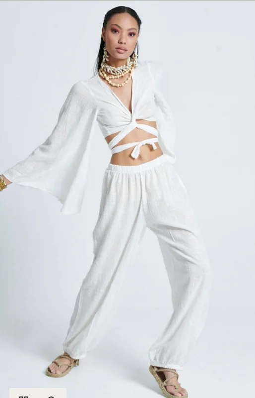 COTTON GAUZE HAREM PANTS Soft Cotton Pants