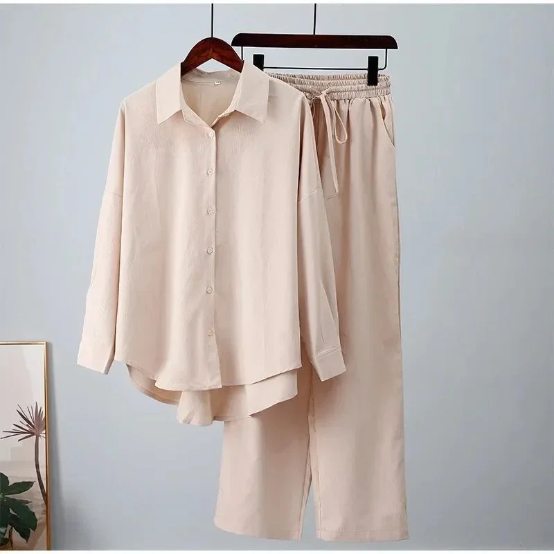 Autumn Women's Two Piece Set Top and Loose Wide Leg Pants B-558741 Chic Slim Fit Pants Autumn Women's Two Piece Set Top and Loose Wide Leg Pants B-558741 Chic Slim Fit Pants