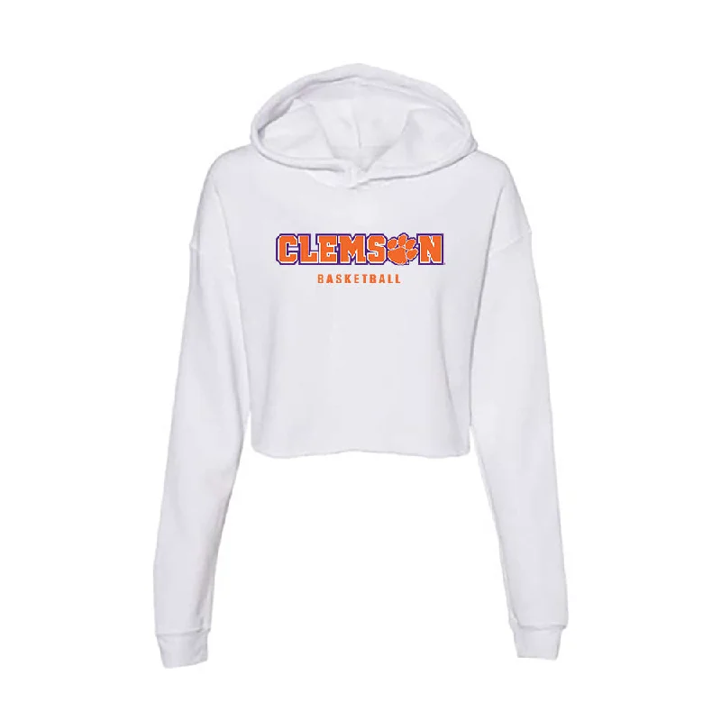 Clemson - NCAA Women's Basketball : Summah Evans - Women's Crop Fleece Hoodie Hoodie with Puffed Sleeves Voluminous Trendy Clemson - NCAA Women's Basketball : Summah Evans - Women's Crop Fleece Hoodie Hoodie with Puffed Sleeves Voluminous Trendy