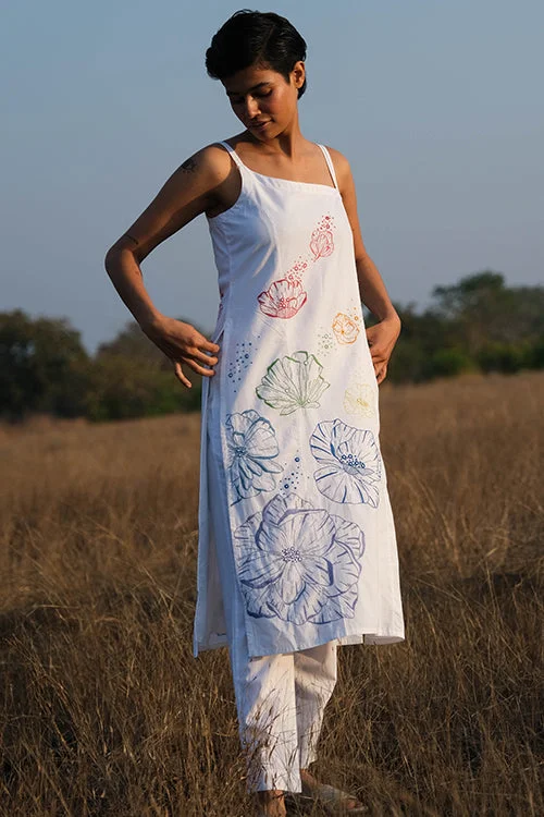 Okhai 'Wildflower' Hand Embroidered Kurta Pant Set Relaxed Casual Leggings