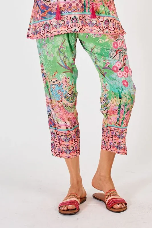 Lula Life Sybil Pant Lime Modern Stretch Trousers