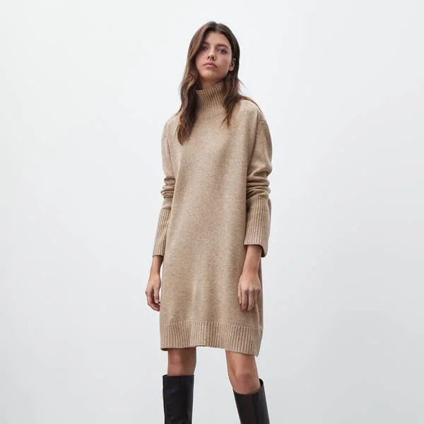 Ethereal Autumn Knit Dress Tunics Fashionable trendy