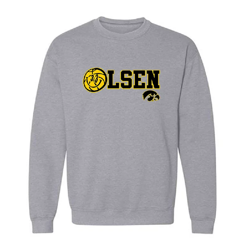 Iowa - NCAA Women's Basketball : Lucy Olsen - Classic Shersey Crewneck Sweatshirt Hoodie with Patch Decorative Personalized Iowa - NCAA Women's Basketball : Lucy Olsen - Classic Shersey Crewneck Sweatshirt Hoodie with Patch Decorative Personalized