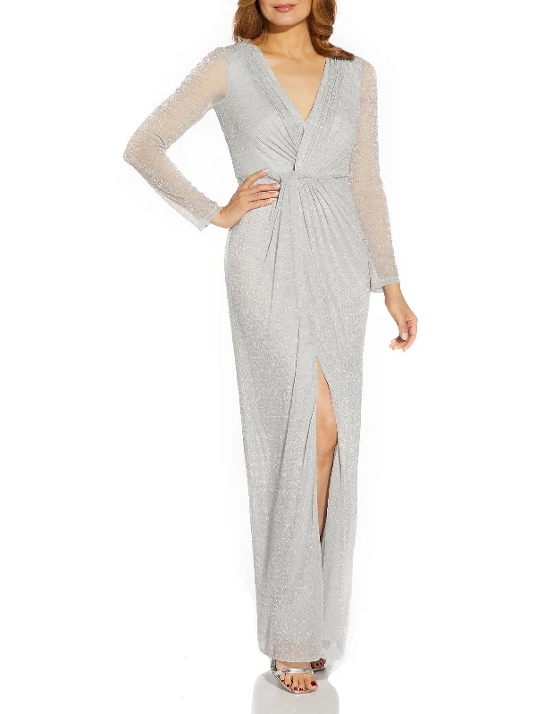 Womens Metallic Maxi Evening Dress Tunics Running lightweight