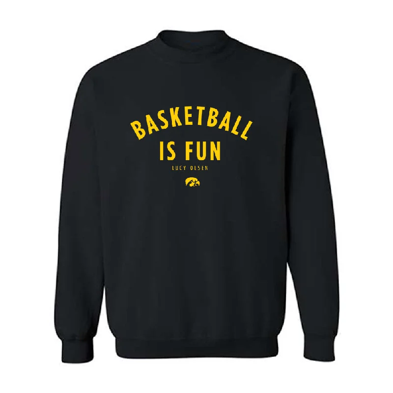 Iowa - NCAA Women's Basketball : Lucy Olsen - Crewneck Sweatshirt Hoodie with Hem Ribbing Snug Secure Iowa - NCAA Women's Basketball : Lucy Olsen - Crewneck Sweatshirt Hoodie with Hem Ribbing Snug Secure