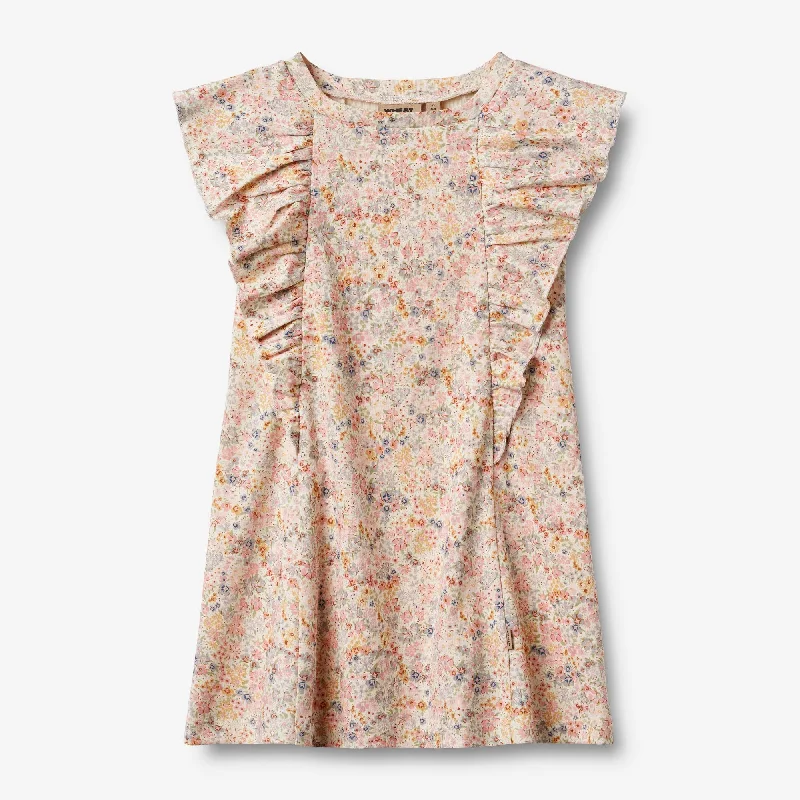 Jersey Dress Ruffle Shirley - bright flowers Tunics Handmade artisanal