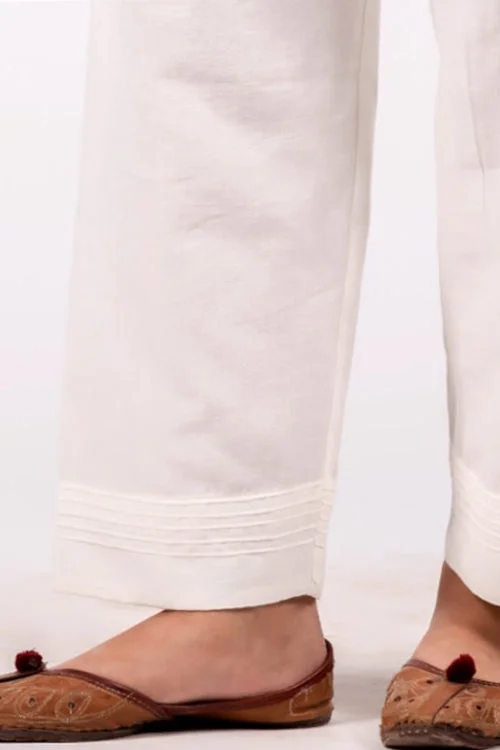 Dharan 'Linen Straight Pants' White Straight Pants Stylish Harem Pants