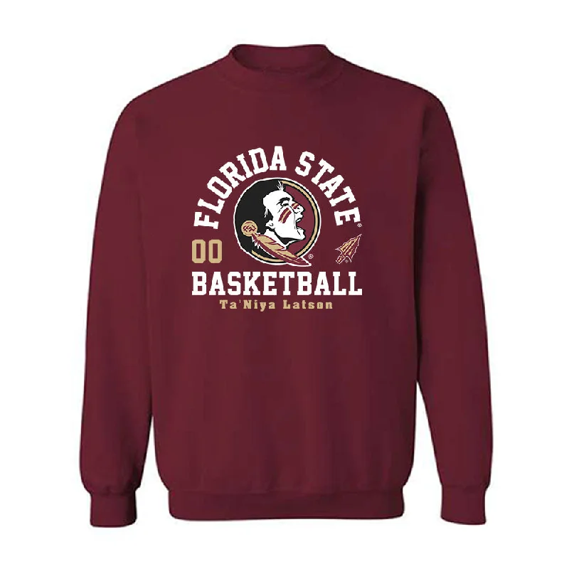 FSU - NCAA Women's Basketball : Ta'Niya Latson - Fashion Shersey Crewneck Sweatshirt Hoodie with Crew Neck Simple Timeless FSU - NCAA Women's Basketball : Ta'Niya Latson - Fashion Shersey Crewneck Sweatshirt Hoodie with Crew Neck Simple Timeless
