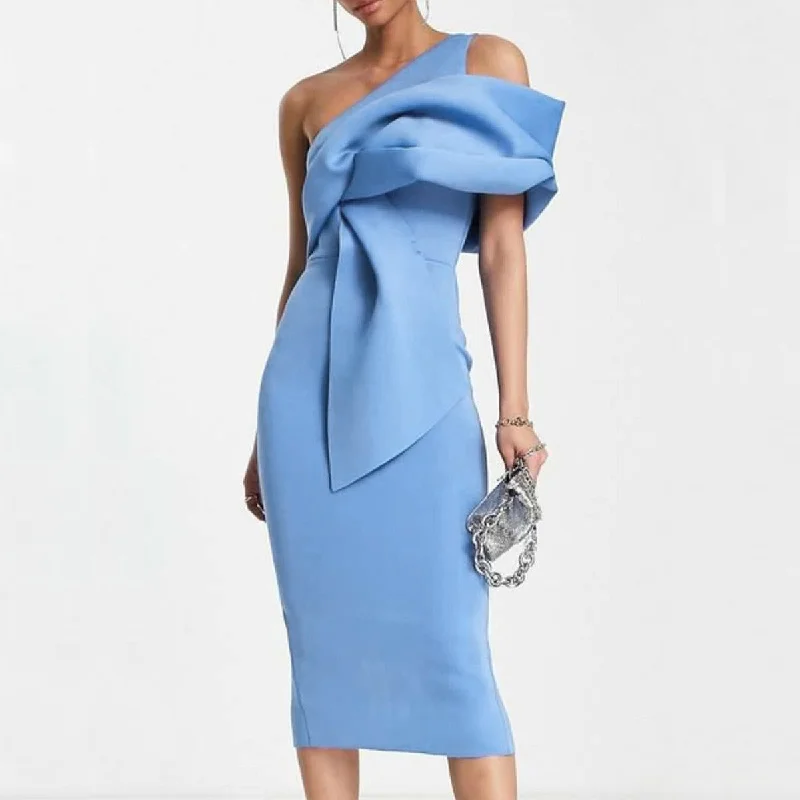 Sexy One Shoulder Designed Party Dresses Tunics Office stylish
