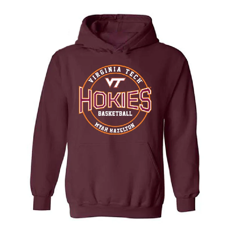 Virginia Tech - NCAA Women's Basketball : Myah Hazelton - Classic Fashion Shersey Hooded Sweatshirt Hoodie with Lace Feminine Delicate Virginia Tech - NCAA Women's Basketball : Myah Hazelton - Classic Fashion Shersey Hooded Sweatshirt Hoodie with Lace Feminine Delicate