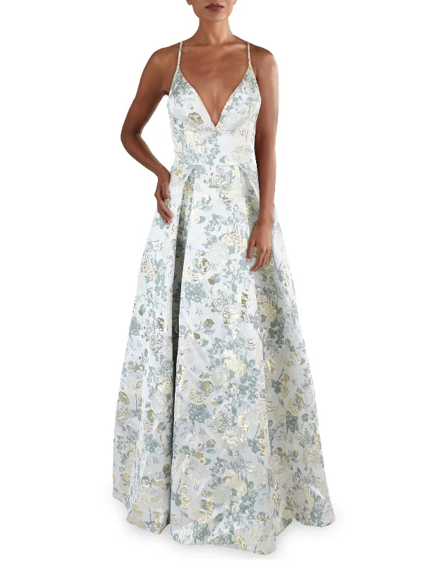 Juniors Womens Jacquard Metallic Evening Dress Tunics Cozy comfortable