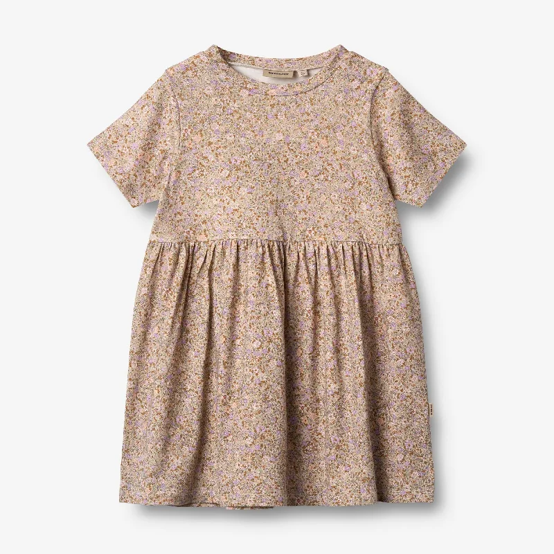 Jersey Dress Anna - lilac flower meadow Tunics Hiking breathable