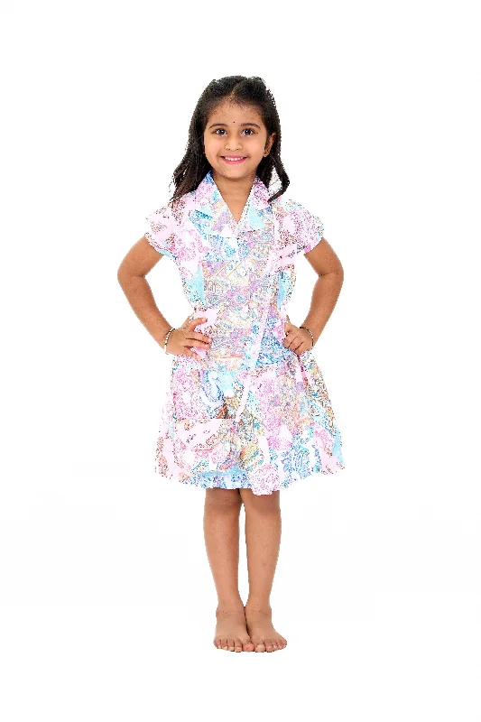Trendy Western-Style Girls Fancy Dress in Multicolor Printed Georgette Tunics Practical durable Trendy Western-Style Girls Fancy Dress in Multicolor Printed Georgette Tunics Practical durable