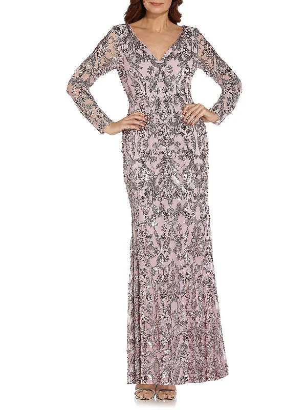 Plus Womens Sequined Maxi Evening Dress Tunics Travel practical