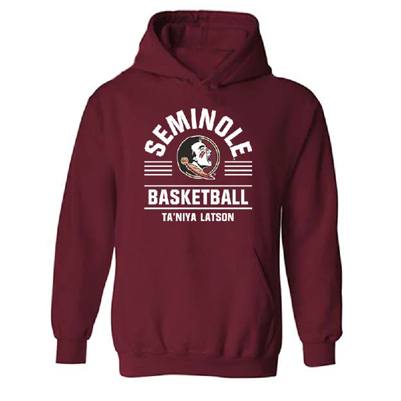 FSU - NCAA Women's Basketball : Ta'Niya Latson - Classic Fashion Shersey Hooded Sweatshirt Hoodie with Neon Bright Vibrant FSU - NCAA Women's Basketball : Ta'Niya Latson - Classic Fashion Shersey Hooded Sweatshirt Hoodie with Neon Bright Vibrant